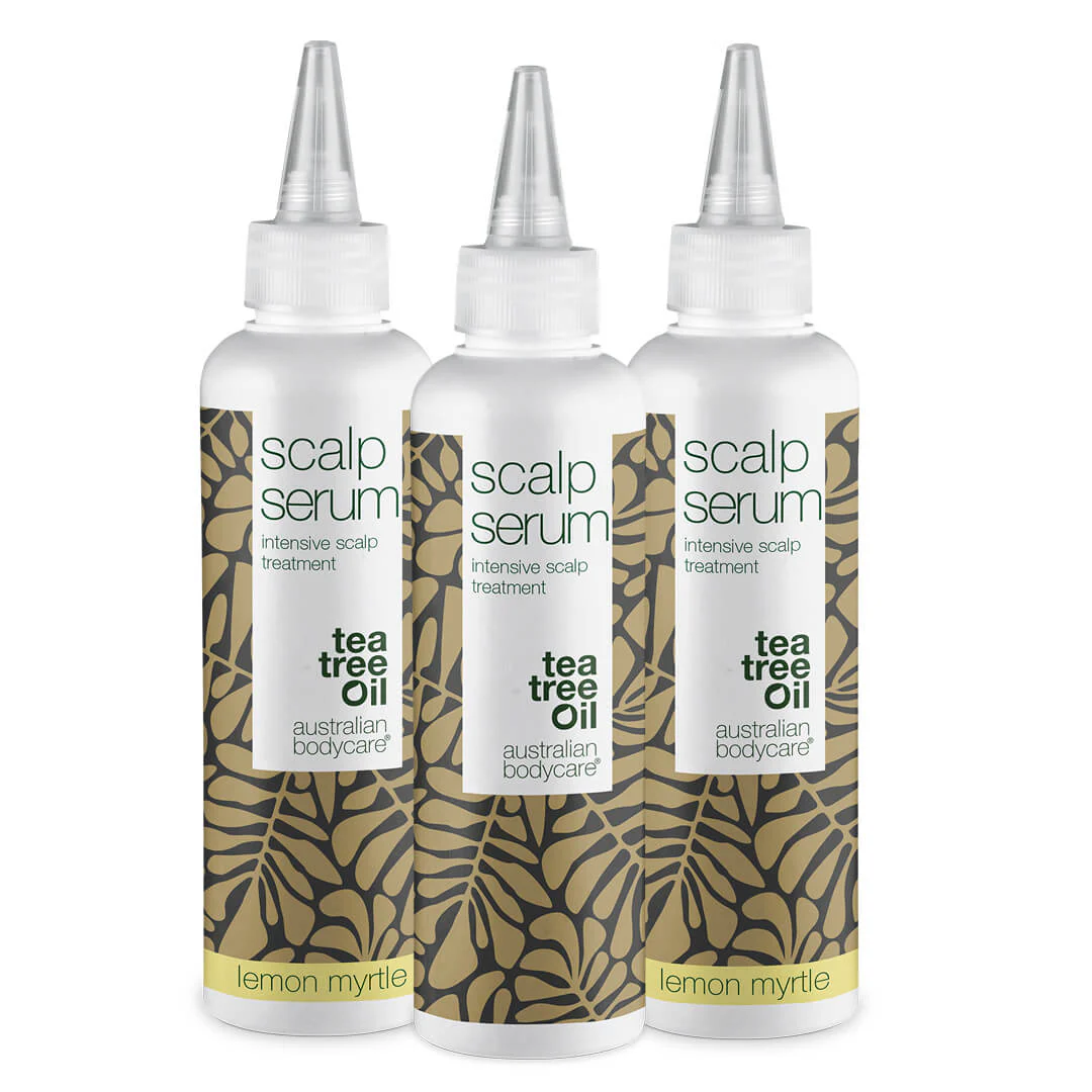 3 for 2 Serum hovedbundskur 150 ml - pakketilbud  Pakketilbud med 3 hovedbundskure (150 ml): Tea Tree Oil & Lemon Myrtlet