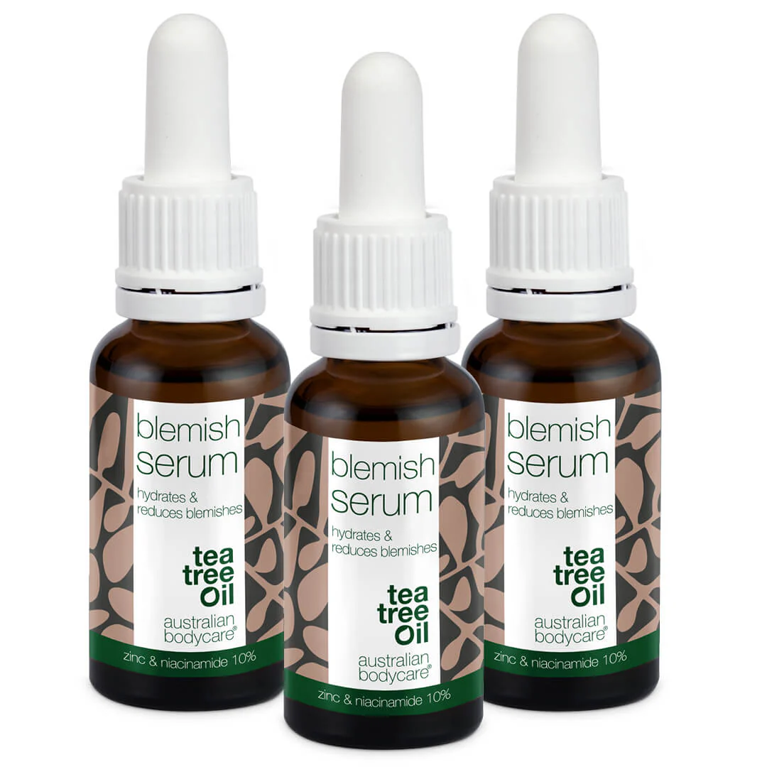 3 stk. Niacinamid Serum til bumser og uren hud  Med Niacinamid 10%, Zink 1% og Tea Tree Oil til uren & fedtet hud