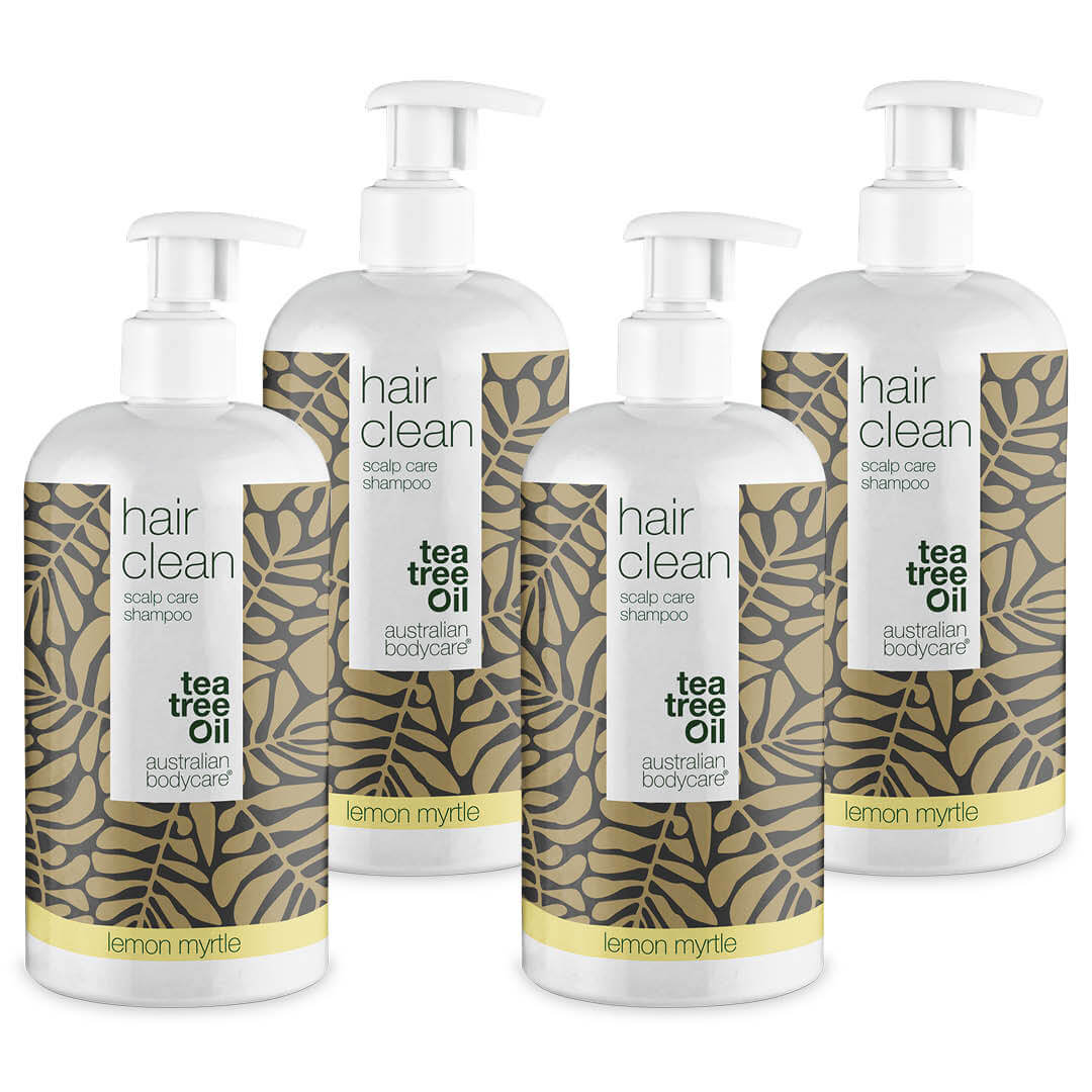 4 for 3 Tea Tree shampoo 500 ml Lemon Myrtle - pakketilbud  Pakketilbud med 4 shampoos (500 ml): Tea Tree Oil og Lemon Myrtle