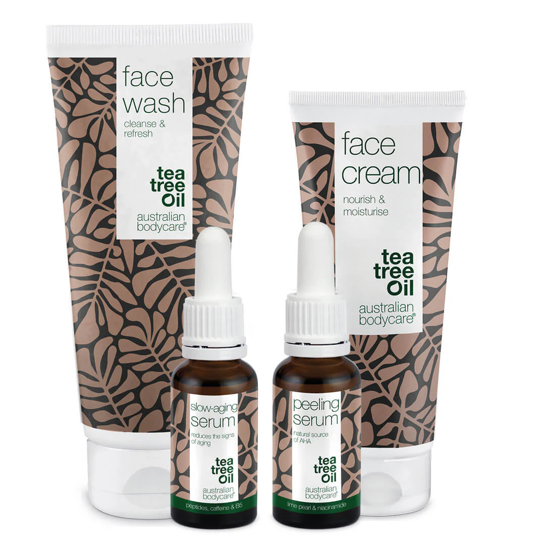 4-pak anti-age produkter til moden hud (50+)  Anti-age Serum, Peeling Serum, rens og ansigtscreme mod rynker