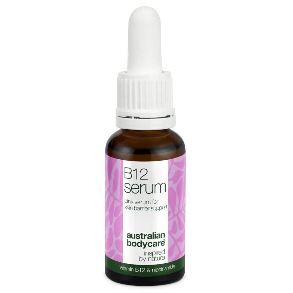 B12 Pink Serum  -  Reducer rødme og styrk hudens barriere  B12 Pink Serum reducerer rødme og styrker hudbarrieren. Perfekt til tør og sensitiv hud. Få en sund og strålende hud med naturlige aktiver. - 1 stk.