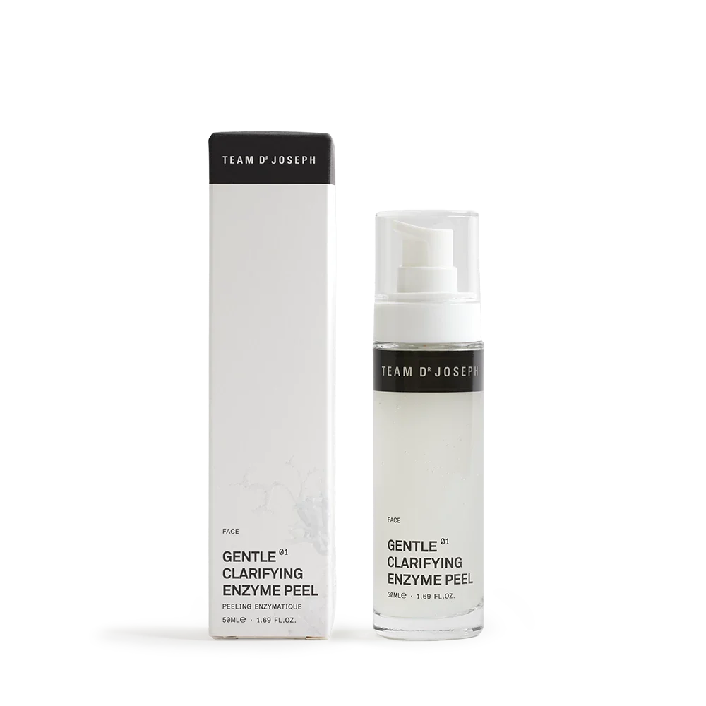 Gentle clarifying enzyme peel